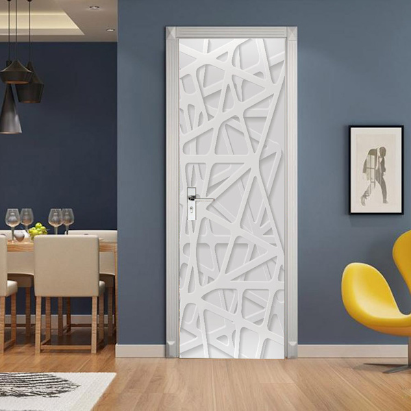 3D geometrisk dörrdekal självhäftande PVC-dekal