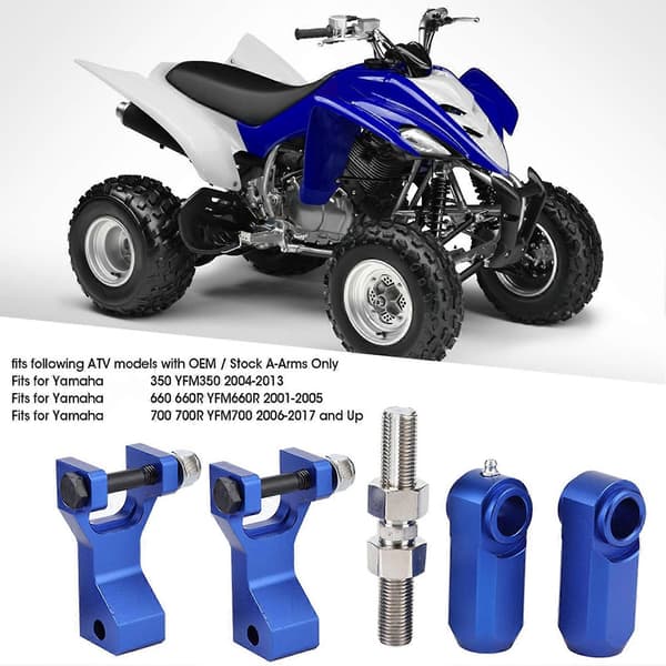 ATV Justerbart Sænkningssæt foran og bag Passer til Yamaha Raptor 350 660 700 Blå
