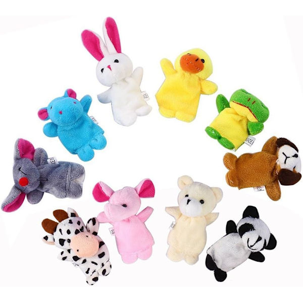 16-delad Fingerdockeset, inklusive 10 djurfigurer