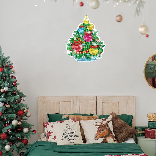 ##/DIY Diamantmålning Dekal Väggdekal Julgran##/