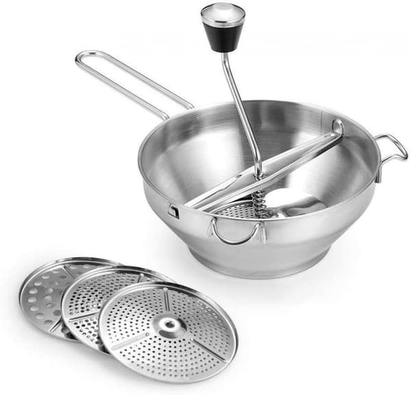 ##/Rustfrit stål si med 3 indsatser si mølle##/