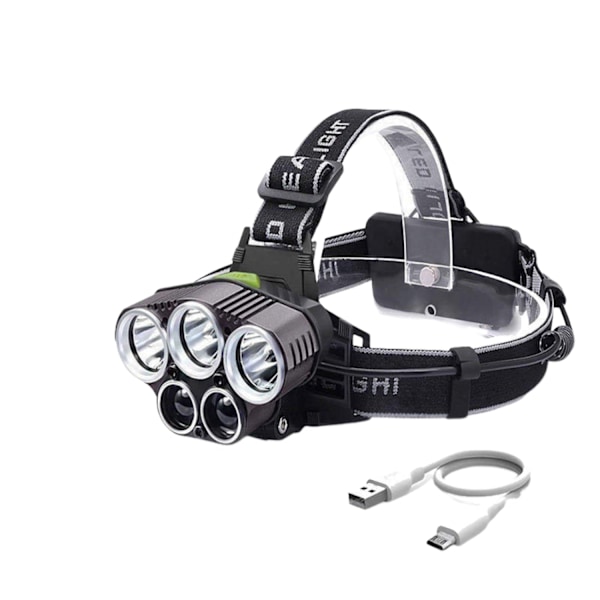 5 LED 6 tilan otsalamppu, ladattava vedenpitävä