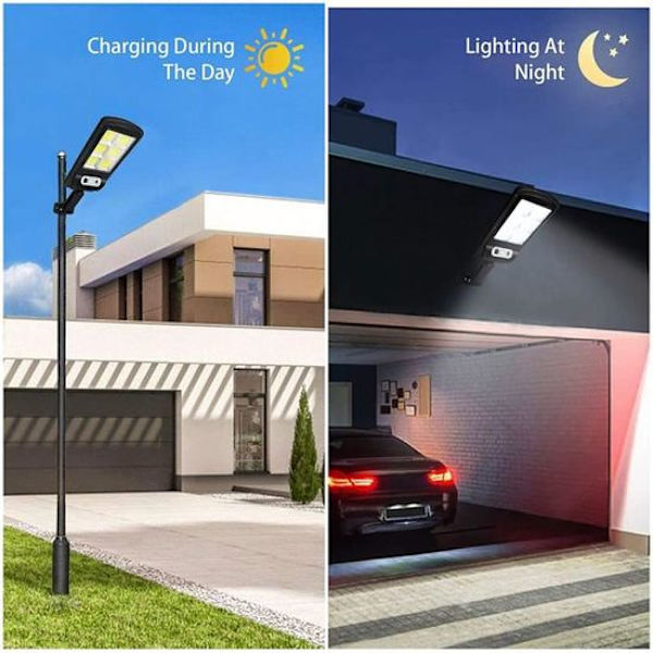 2 Park 800W Solcellslampa Trådlös Vattentät Fjärrkontroll