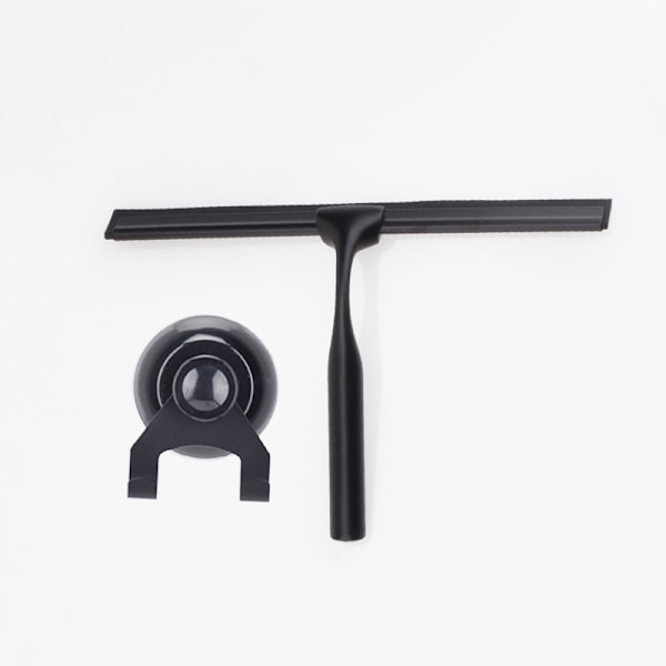 1 st 25 cm, Svart. Duschsqueegee i rostfritt stål med stark sugkopp