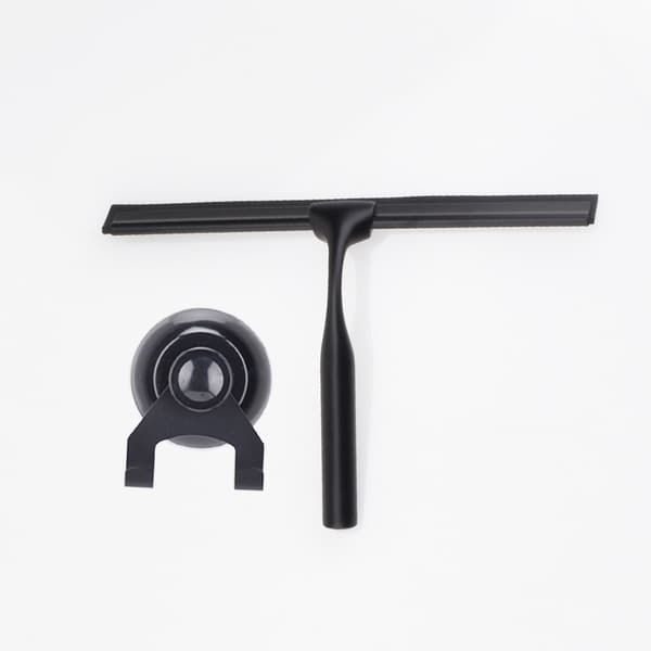 1 stk. 25 cm, Sort. Rustfrit Stål Bruser Squeegee med Stærk Sugning