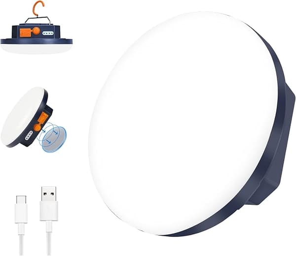Portabel Campinglampa (Gul USB-laddning), 4800mAh Powerbank