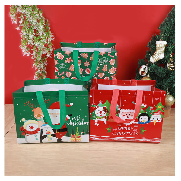 8PCS32.5 × 25 × 17cm Christmas Gift Bags, Reusable Shopping Bags,