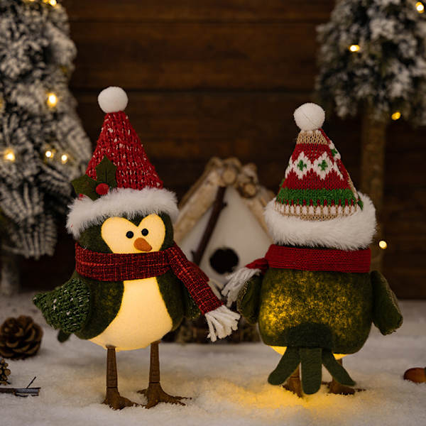 2-pack juldekorativa fågelfigursdekorationer