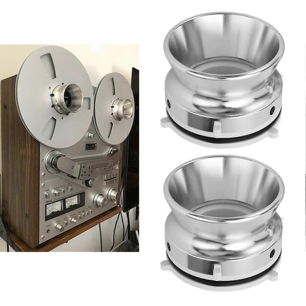 1 par 10in NAB Hub Adapter Aluminiumlegering Åbner Universal Læseenhed til Studer ReVox til Akai til Teac Sølv Hvid
