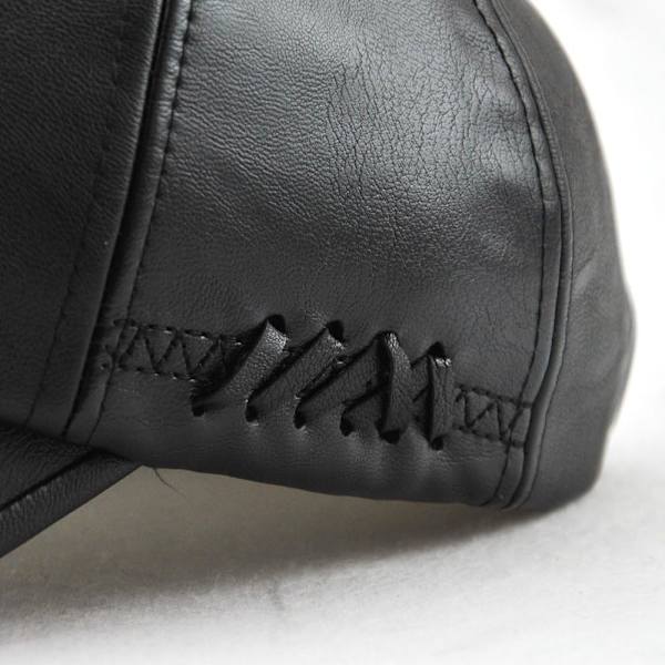 Mænds Læder Baseball Cap Justerbar Kasket Sports Hat Beanie Flat
