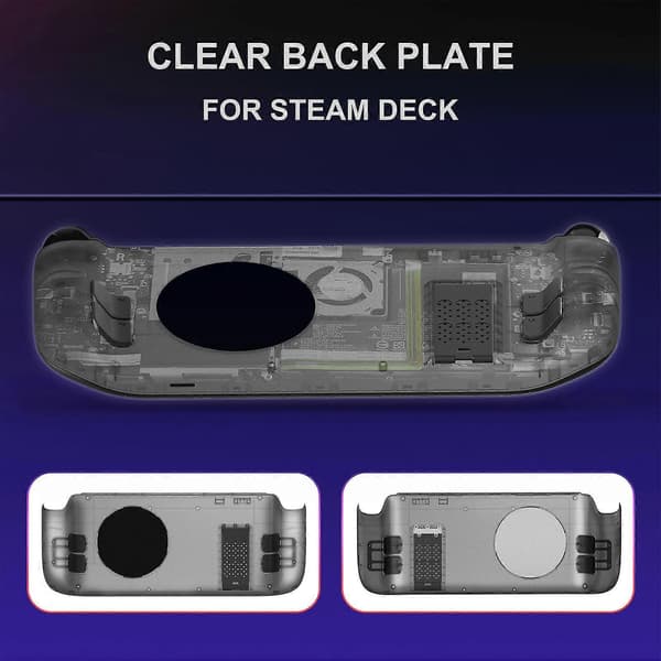 til Steam Deck Bagplade Varmeafledning DIY Udskiftningsskal Ekstern Halvleder Køler til Steam Deck Grå Transparent Etui