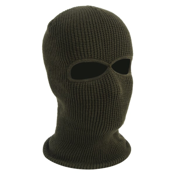 2-håls Huva Huva Huva Helansiktsmask (Militärgrön)