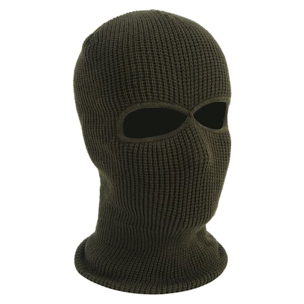 2-hulls Balaclava Hette Hette Full Face Mask (Militærgrønn)
