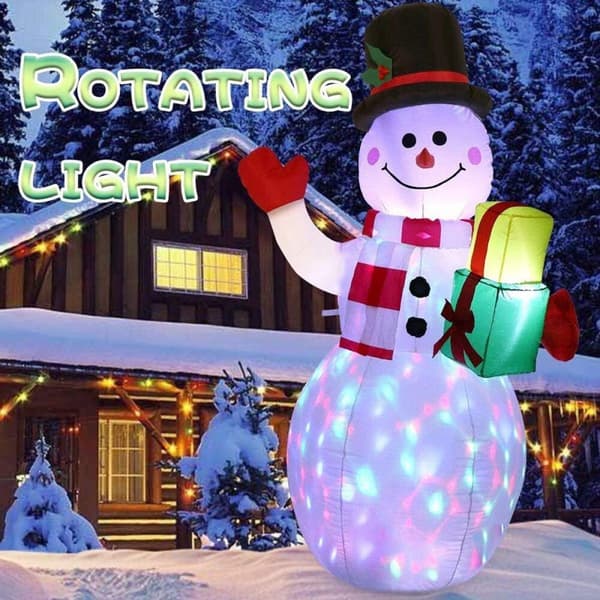 Joulukoriste puhallettava lumiukko LED-valoilla