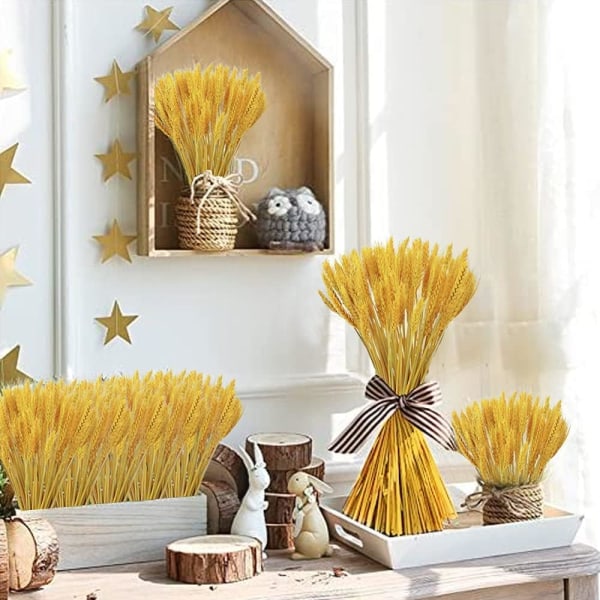 Golden - 100 Naturlige Tørrede Hvedeblomster Naturlige Tørrede Blomster Bo