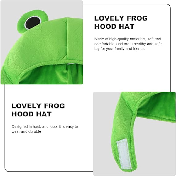Voksenhatter, morsomme froskeformede hatter, nyhet hatter, myk frosk barn