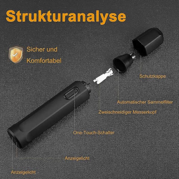 Uppladdningsbar elektrisk näshårstrimmer för enkel trimning