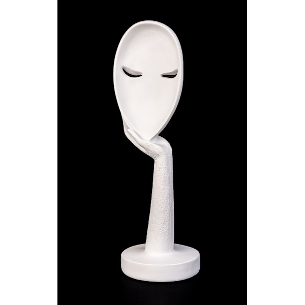 ##/Modern skulpturfigur i resin \"Ansikte\"##/