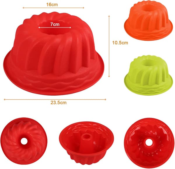 Rund Silikon Bakeform, Kouglof Muffin Savarin Stor Kakeform