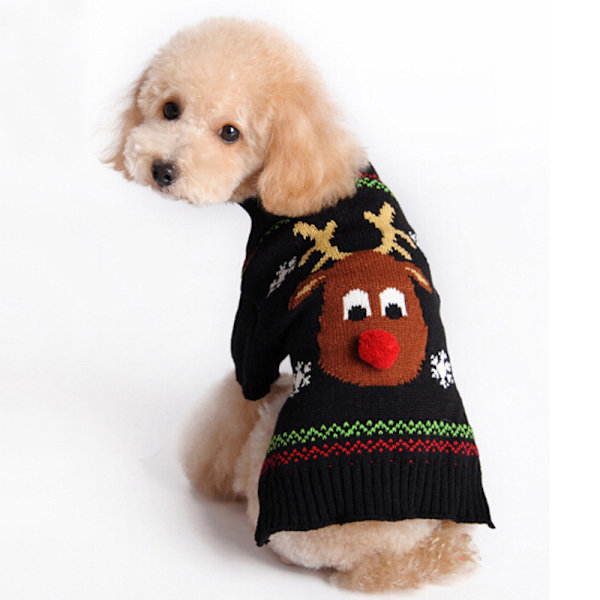 Hundtröja för jul, Svart Älg, XL, Vintertröja för husdjur