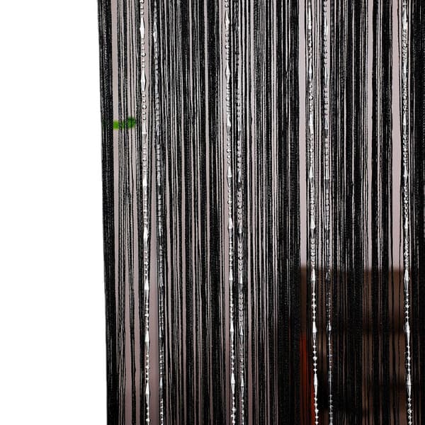 Stringdør 100x200cm Sort Gardin Vinduesdekorationer Rumdeler Rumdekorationer Simpel Gardin til Vindue