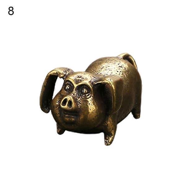 Retro Messing Zodiac Husholdningsdyr Kontor Skrivebord Ornament Hjem Dekorasjon 8