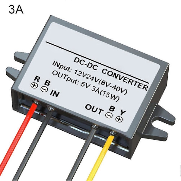 DC-DC 12V/24V til 5V Bil Strøm Konverter Nedtrinsmodul Spændingsregulator 2A