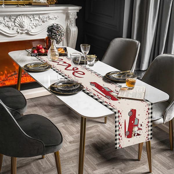 Bordløper for Valentinsdagen 33x178 cm Bordløper Valentinsdag Fest Bordløper Dekor E