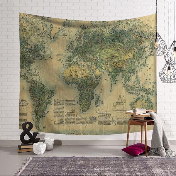 Historiallinen Atlas-seinävaate Vanha maailmankartta Ta