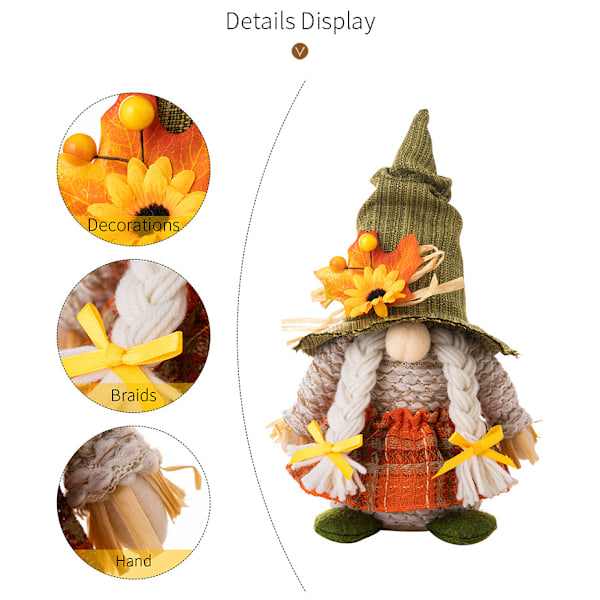 ##/Par gnomerfigurer Thanksgiving dekorasjonsartikler, høst##/