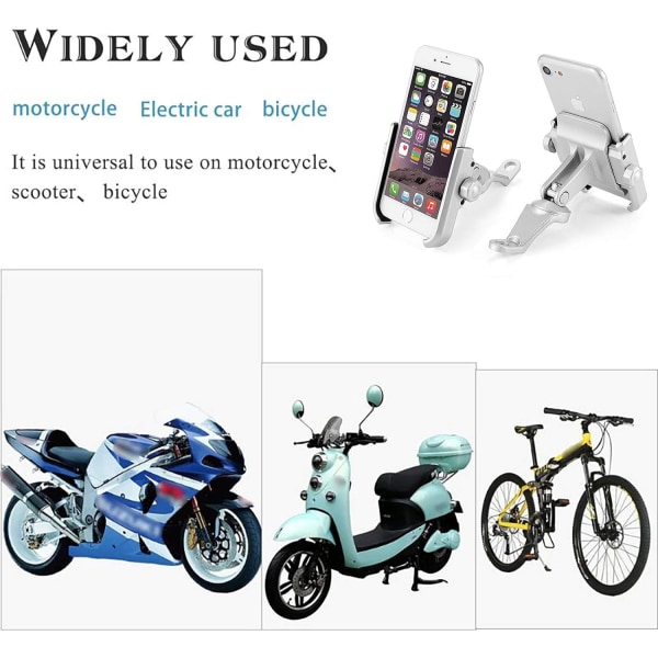 Silver Electric Motorcycle Mobile Phone Holder Bike Navigation B