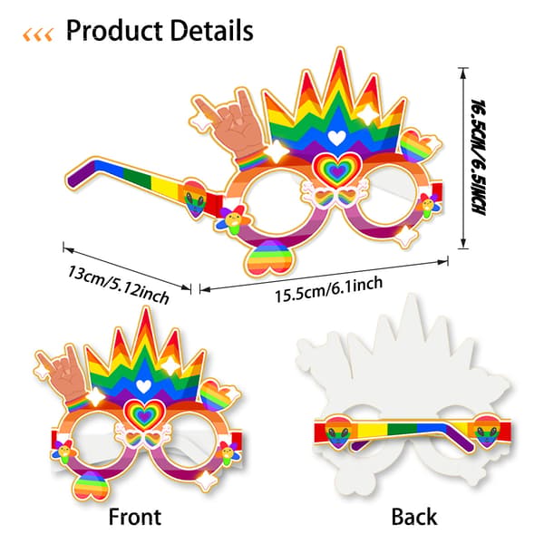 ##/8 Pappersglasögon för Pride Month-festdekorationer Roliga Skytte Pro##/