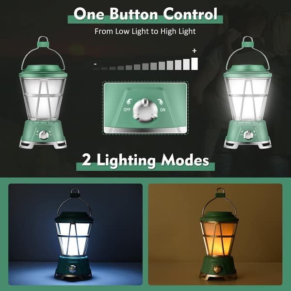 Solcelled LED Campinglys, USB Ladbar og Batteridrevet C