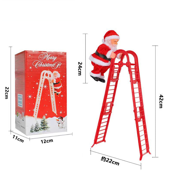 ##/Elektrisk tomte leksak, röd dubbelstege, julklapp##/