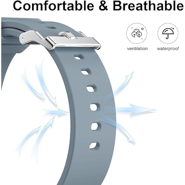 2 stycken (grå + blå) 20mm Ersättningsarmband för Smartwatch, Mjuk S