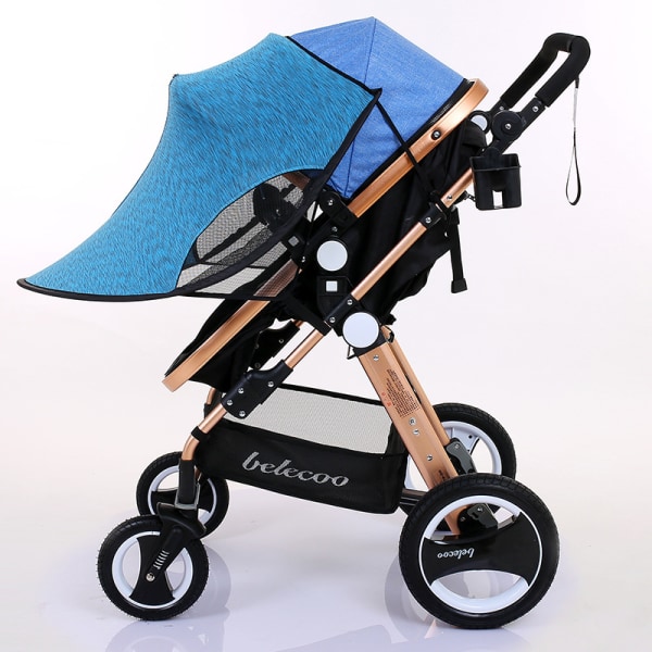 Blå Universal Barnvagn Solskydd Anti-UV UPF50+ Canopy Adjustab