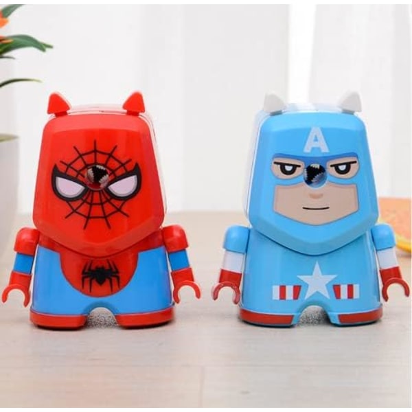 Kreativ tegneserieblyantspisser for barn, Spiderman Batman Hand