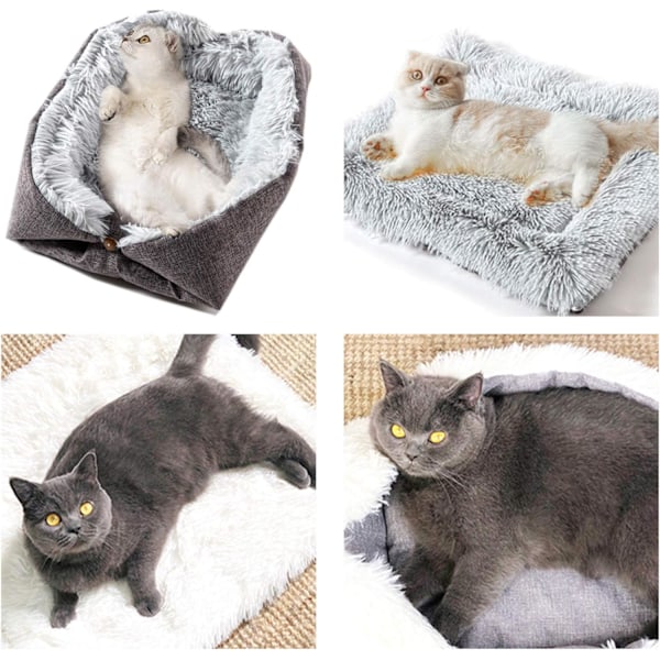 ##/Dubbel användning höst- och vinterbädd för katt, bekväm bädd##/