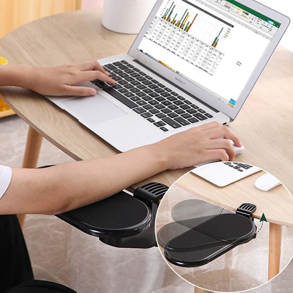 ##/Ergonomisk skrivebords-musplatformudvidelse med klemme, justerbar albuearmstøtte##/