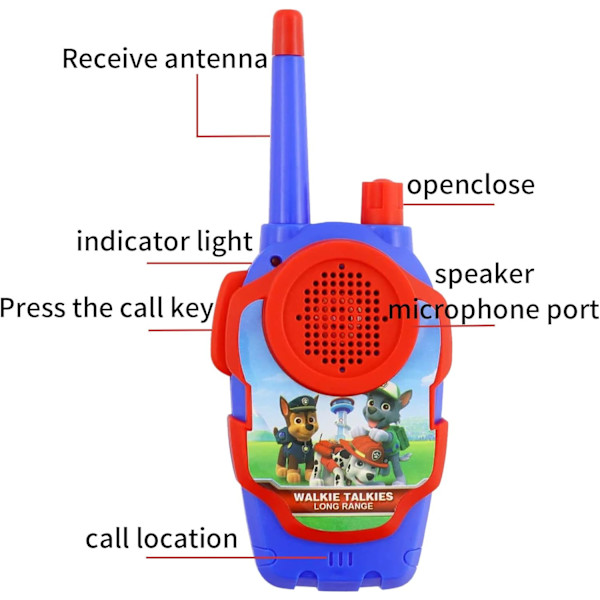 2 Kpl Walkie Talkie, Lasten Walkie Talkie, Paw Patrol Langaton