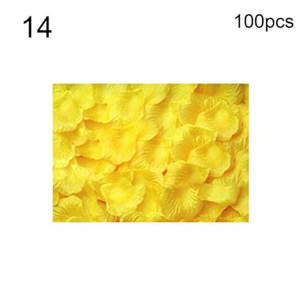 100 stk. Fake Blomster Romantiske Fargerike Stoff Kunstige Roseblomstblader til Bryllup 14