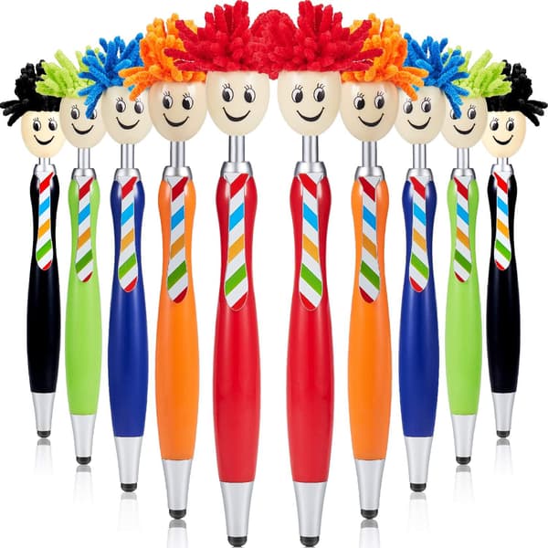 Mop Head -kynäruutu puhdistaja Stylus-kynät 2-in-1 Stylus-kynä pölyharja