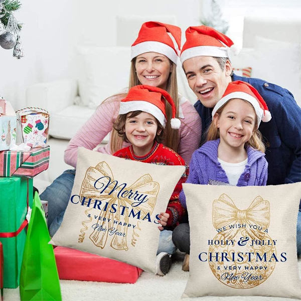 ##/4 stk Juleputetrekk - 45*45cm, Snøflakputetrekk##/