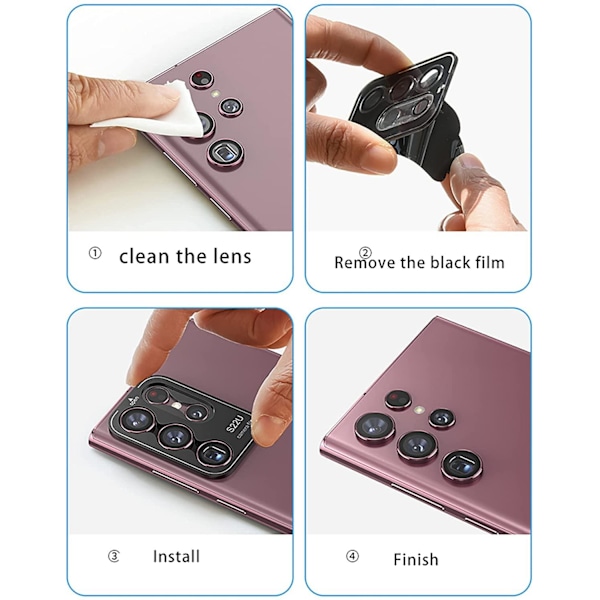 /#/Sølv linsebeskyttelse til Samsung S22 Ultra Clear Camera (enkelt)/#/