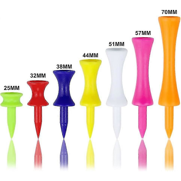 Dww - Sæt med 100 golftees i plastik 44 mm/70 mm