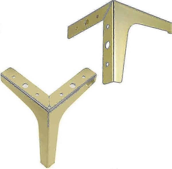 4 Pakk Møbelben, Metallben For Møbler, Utskiftbare Trekant Skapben For Garderobe, Sofa, Stol, Kaffebord (gull, 10cm)
