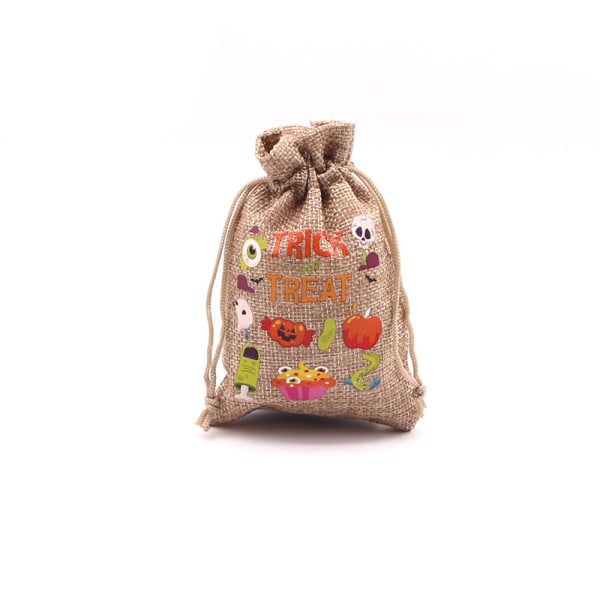 50 pakke (15 x 20 cm) Juteposer Halloween Trick Or Treat Jute