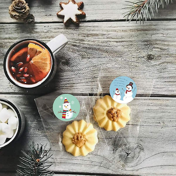 🎄 Julemærker til gaveindpakning - Nyttårsdekoration, lykønskningskort, slikposer - Stickersqy1652-100stk 🎄