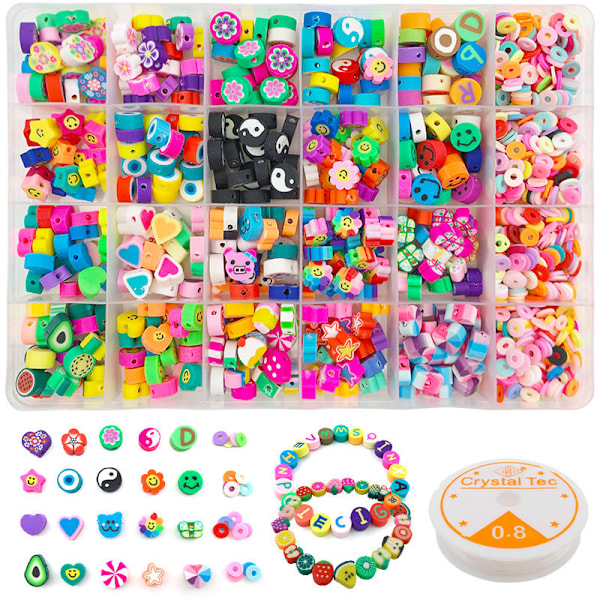 Søde Perler Frugt Blomst Polymer Ansigtsperler Lerperle Sæt