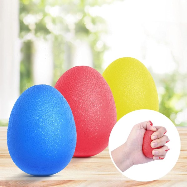 Antistressbollar, set med 3 bollar med 3 motståndsnivåer (röd